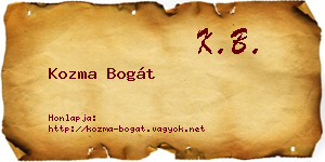 Kozma Bogát névjegykártya